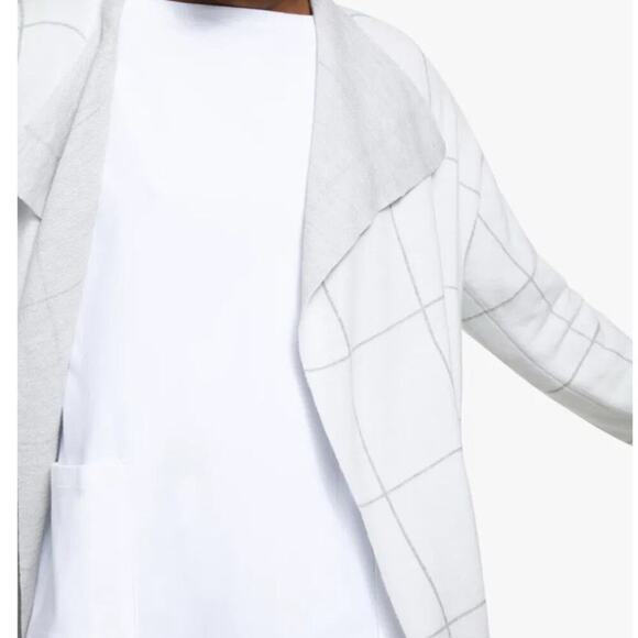 Eileen Fisher Gray Plaid Cardigan - Picture 4 of 8